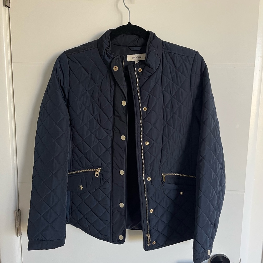 Navy Blue Quilted Jacket